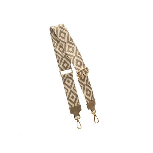 Tracolla in Pelle e Tessuto Beige