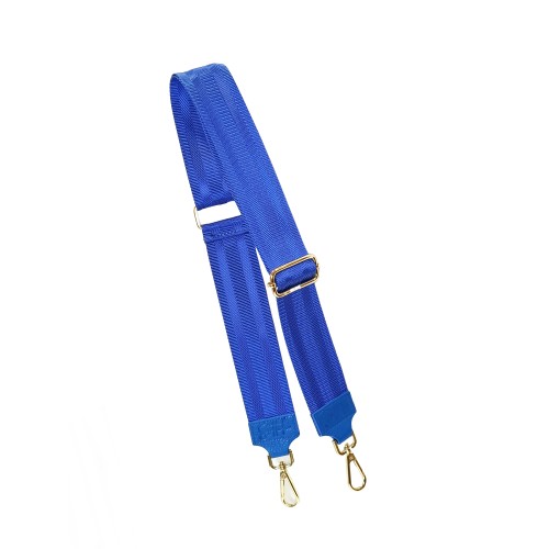 Tracolla in Pelle e Tessuto Blu Elettrico