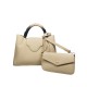 Borsa in Ecopelle e Pochette Beige Asia Borsa in Ecopelle e Pochette Beige Asia
