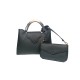 Borsa in Ecopelle e Pochette Nera Asia Borsa in Ecopelle e Pochette Nera Asia