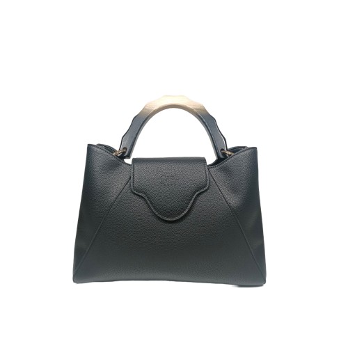 Borsa in Ecopelle e Pochette Nera Asia