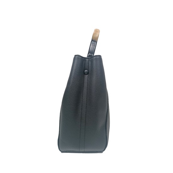 Borsa in Ecopelle e Pochette Nera Asia Borsa in Ecopelle e Pochette Nera Asia
