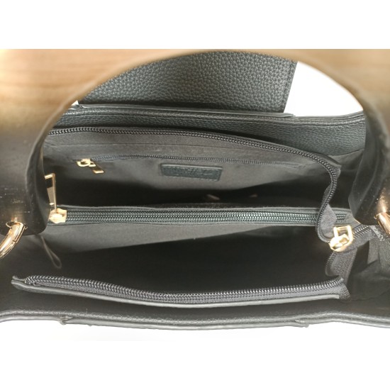 Borsa in Ecopelle e Pochette Nera Asia Borsa in Ecopelle e Pochette Nera Asia