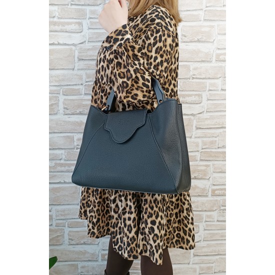 Borsa in Ecopelle e Pochette Nera Asia Borsa in Ecopelle e Pochette Nera Asia
