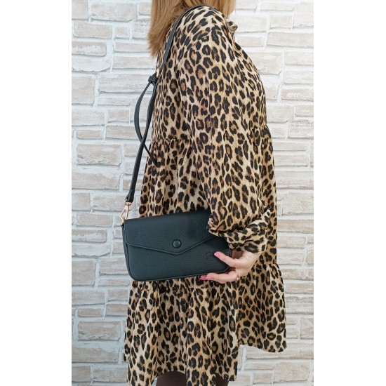 Borsa in Ecopelle e Pochette Nera Asia Borsa in Ecopelle e Pochette Nera Asia