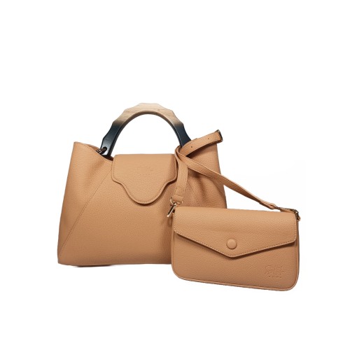 Borsa in Ecopelle e Pochette Salmone Asia