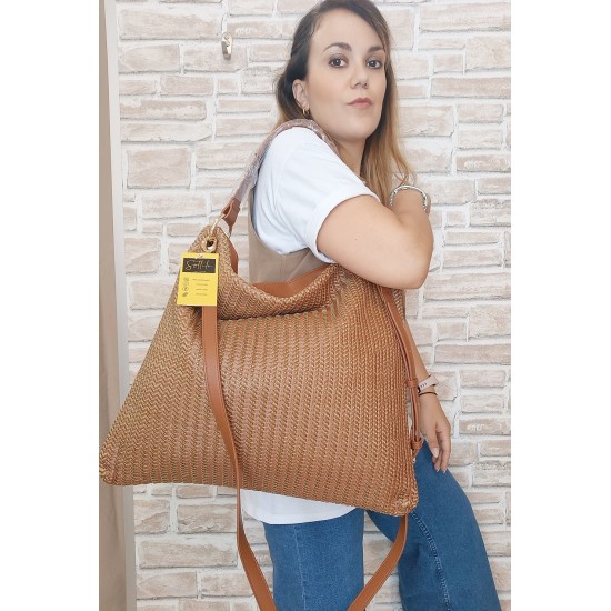 Borsa In Similpelle Cognac Chantal Big Borsa In Similpelle Cognac Chantal Big