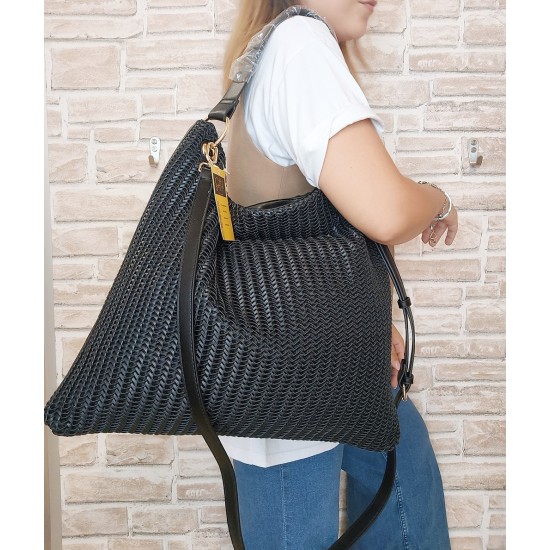 Borsa in Similpelle Nera Chantal Big Borsa in Similpelle Nera Chantal Big
