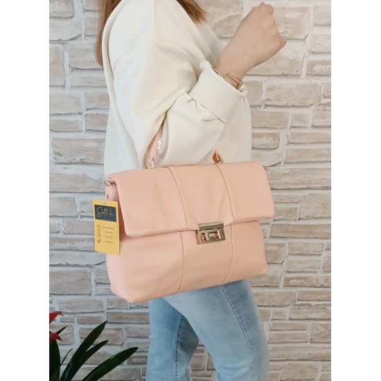 Borsa in Ecopelle Rosa Cipria Cloe Borsa in Ecopelle Rosa Cipria Cloe