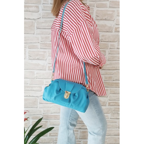 Borsa in Pelle Turchese Dafne Borsa in Pelle Turchese Dafne