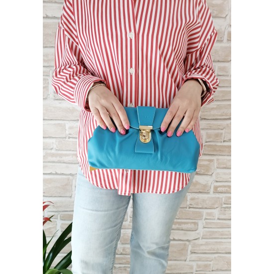 Borsa in Pelle Turchese Dafne Borsa in Pelle Turchese Dafne