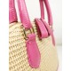 Borsa in Pelle e Rafia Luxury Fucsia Kenya Borsa in Pelle e Rafia Luxury Fucsia Kenya