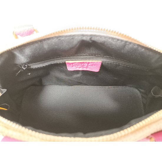 Borsa in Pelle e Rafia Luxury Fucsia Kenya Borsa in Pelle e Rafia Luxury Fucsia Kenya