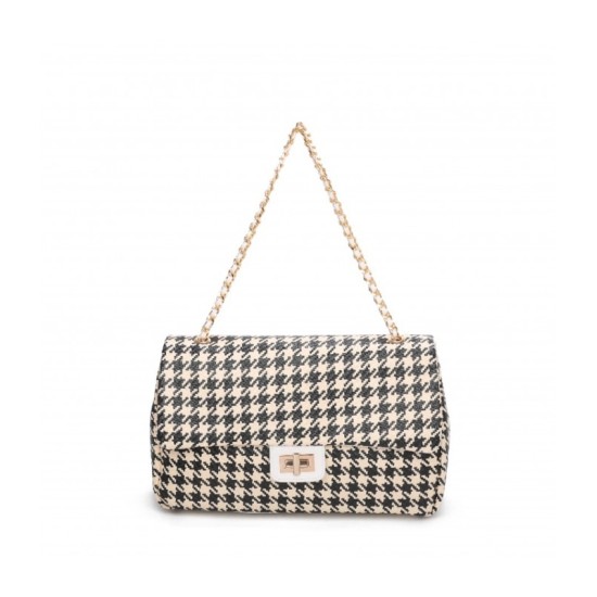 Borsa Pied de Poule Nera Monica Borsa Pied de Poule Nera Monica