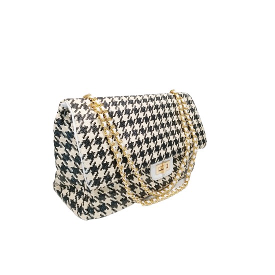 Borsa Pied de Poule Nera Monica Borsa Pied de Poule Nera Monica