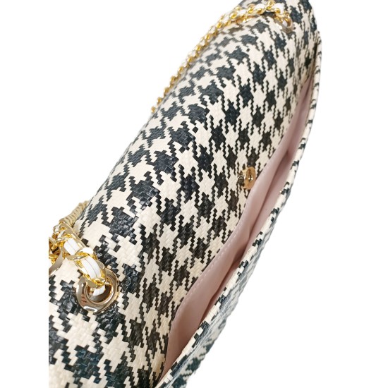Borsa Pied de Poule Nera Monica Borsa Pied de Poule Nera Monica
