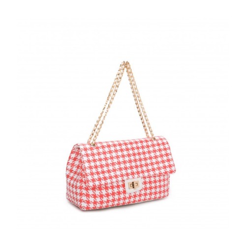 Borsa Pied de Poule Rosso Arancio Monica