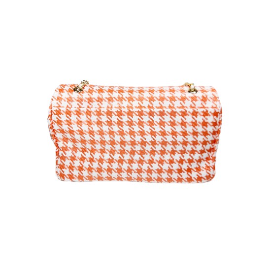 Borsa Pied de Poule Rosso Arancio Monica Borsa Pied de Poule Rosso Arancio Monica