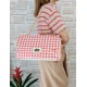 Borsa Pied de Poule Rosso Arancio Monica Borsa Pied de Poule Rosso Arancio Monica