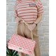 Borsa Pied de Poule Rosso Arancio Monica Borsa Pied de Poule Rosso Arancio Monica
