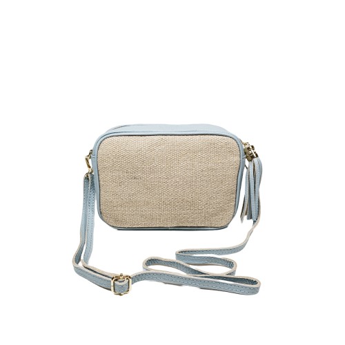 Borsa in Pelle e Juta Azzurra Paris