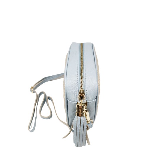Borsa in Pelle e Juta Azzurra Paris Borsa in Pelle e Juta Azzurra Paris