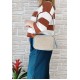 Borsa in Pelle e Juta Azzurra Paris Borsa in Pelle e Juta Azzurra Paris