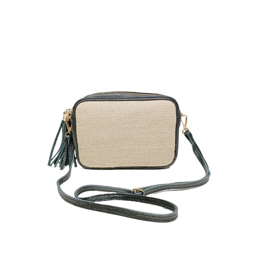 Borsa in Pelle e Juta Nera Paris