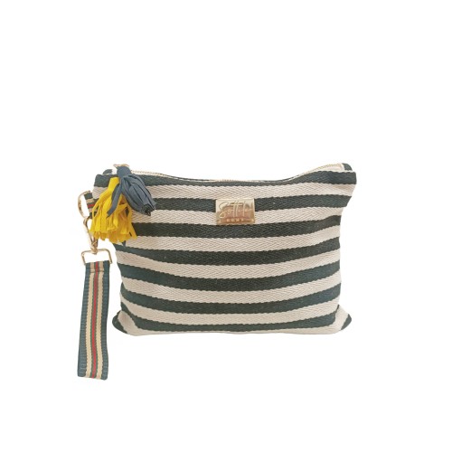 Pochette Mare in Tela Blu Scuro Summer