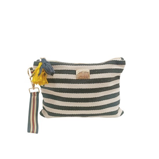 Pochette Mare in Tela Blu Scuro Summer Pochette Mare in Tela Blu Scuro Summer