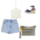 Pochette Mare in Tela Blu Scuro Summer Pochette Mare in Tela Blu Scuro Summer