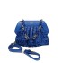 Pochette in ecopelle e pizzo Blu Romantica