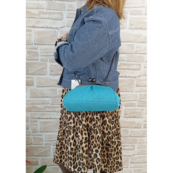Pochette in Rafia Azzurra Nuvola Pochette in Rafia Azzurra Nuvola