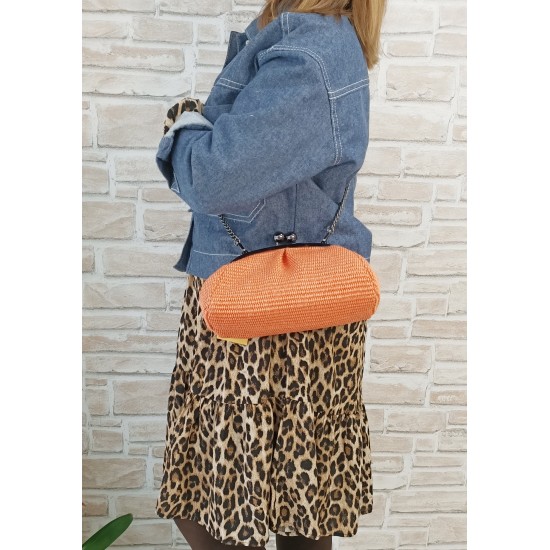 Pochette in Rafia Arancione Nuvola Pochette in Rafia Arancione Nuvola