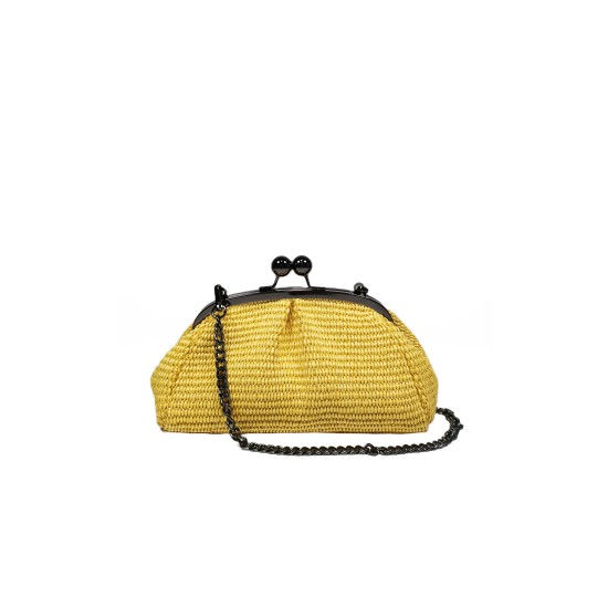 Pochette in Rafia Giallo Oro Nuvola Pochette in Rafia Giallo Oro Nuvola