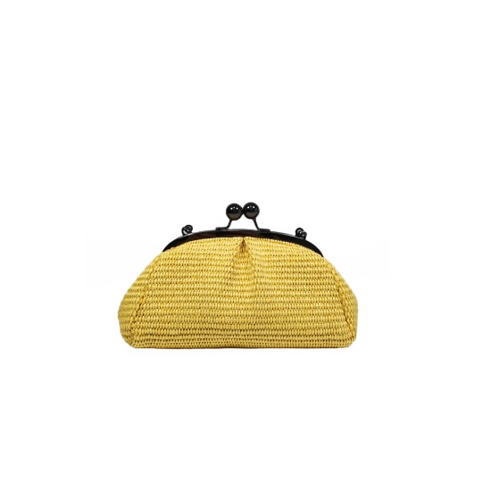 Pochette in Rafia Giallo Oro Nuvola Pochette in Rafia Giallo Oro Nuvola