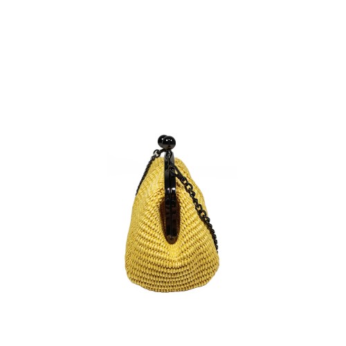 Pochette in Rafia Giallo Oro Nuvola