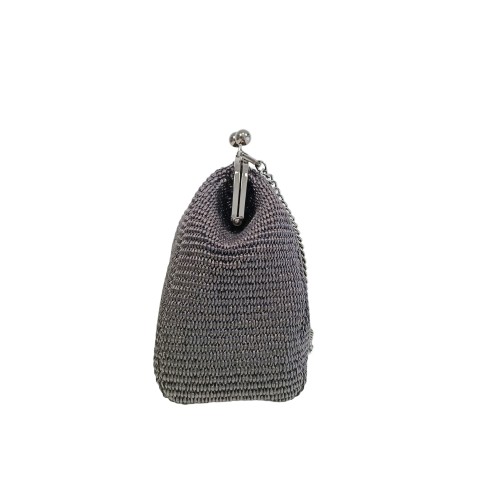 Pochette in Rafia Big Total Black Nuvola