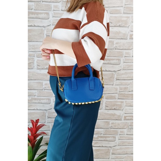 Borsetta in Ecopelle Blu Poppy Borsetta in Ecopelle Blu Poppy