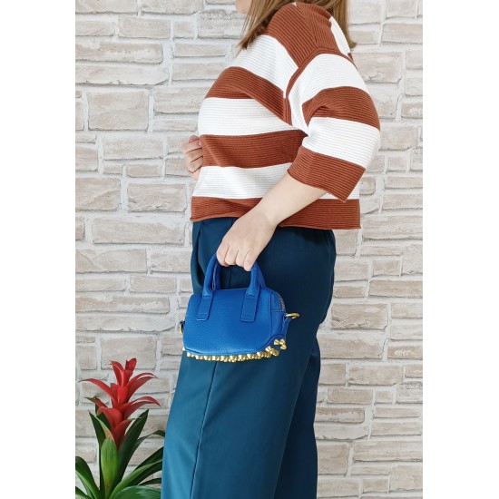 Borsetta in Ecopelle Blu Poppy Borsetta in Ecopelle Blu Poppy
