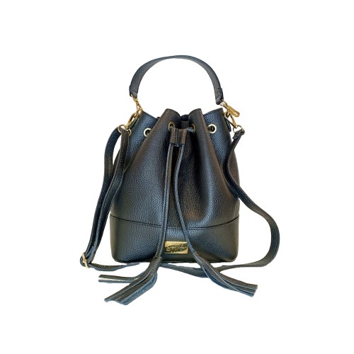 Secchiello in Pelle Nero Barbara