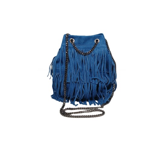 Secchiello in Pelle Scamosciata Blu Denim Texas Secchiello in Pelle Scamosciata Blu Denim Texas