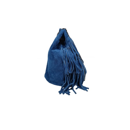 Secchiello in Pelle Scamosciata Blu Denim Texas