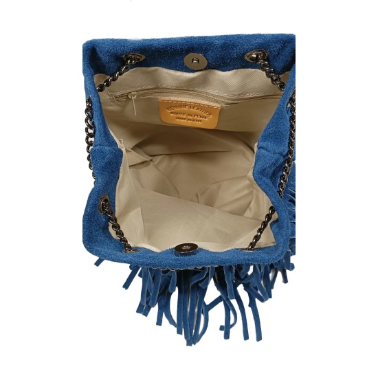 Secchiello in Pelle Scamosciata Blu Denim Texas Secchiello in Pelle Scamosciata Blu Denim Texas