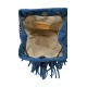 Secchiello in Pelle Scamosciata Blu Denim Texas Secchiello in Pelle Scamosciata Blu Denim Texas